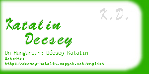 katalin decsey business card